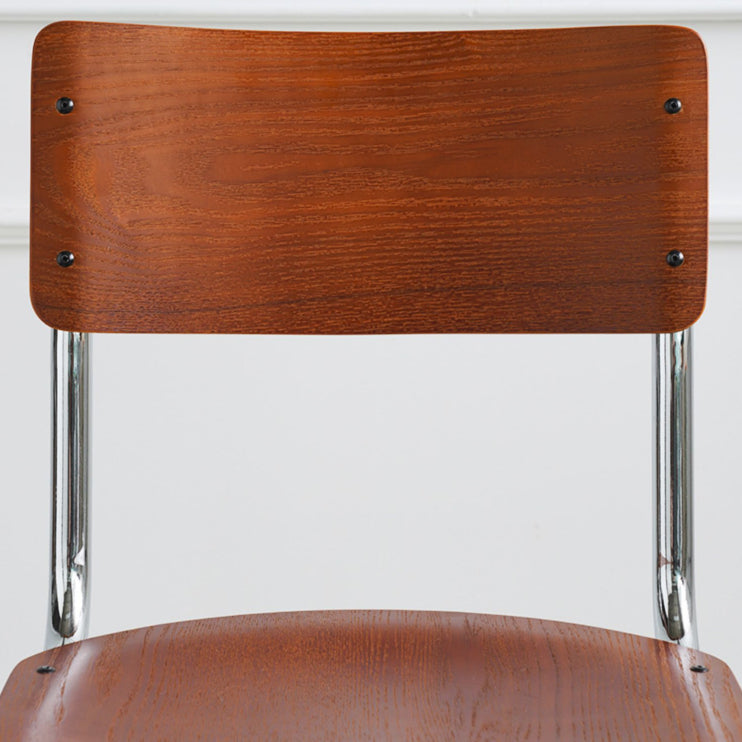 Contemporary Style Open Back Wood Armless Dining Side Chair for Home