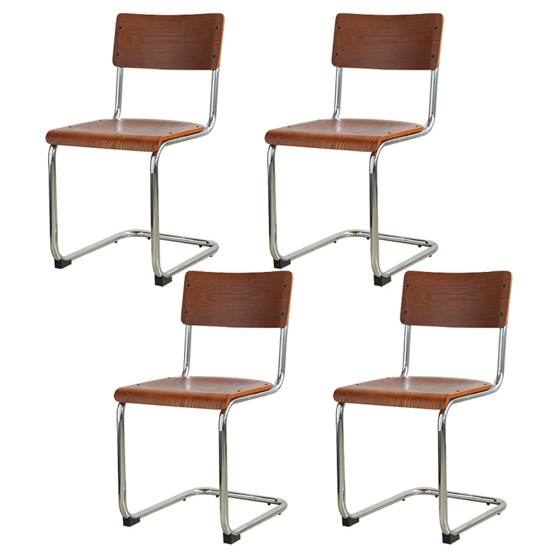 Contemporary Style Open Back Wood Armless Dining Side Chair for Home
