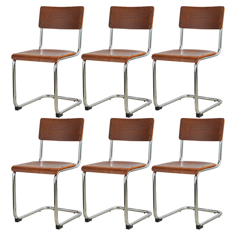 Contemporary Style Open Back Wood Armless Dining Side Chair for Home