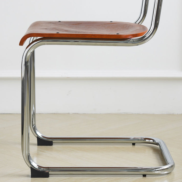 Contemporary Style Open Back Wood Armless Dining Side Chair for Home