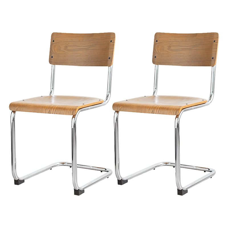 Contemporary Style Open Back Wood Armless Dining Side Chair for Home