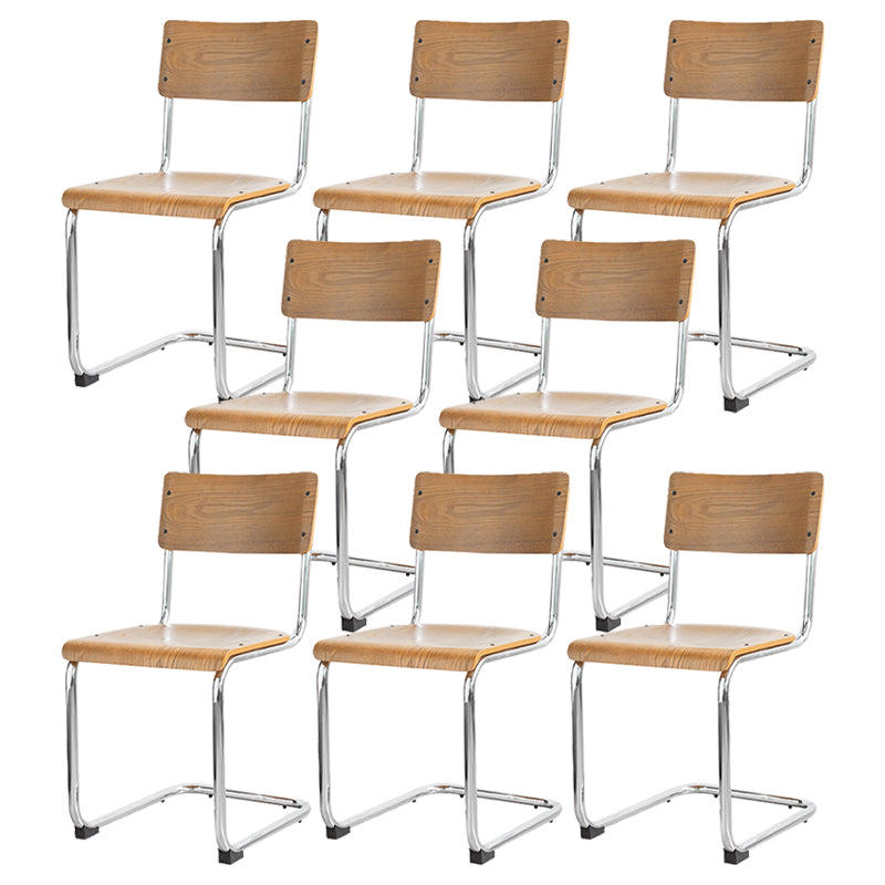 Contemporary Style Open Back Wood Armless Dining Side Chair for Home