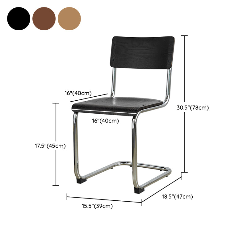 Contemporary Style Open Back Wood Armless Dining Side Chair for Home