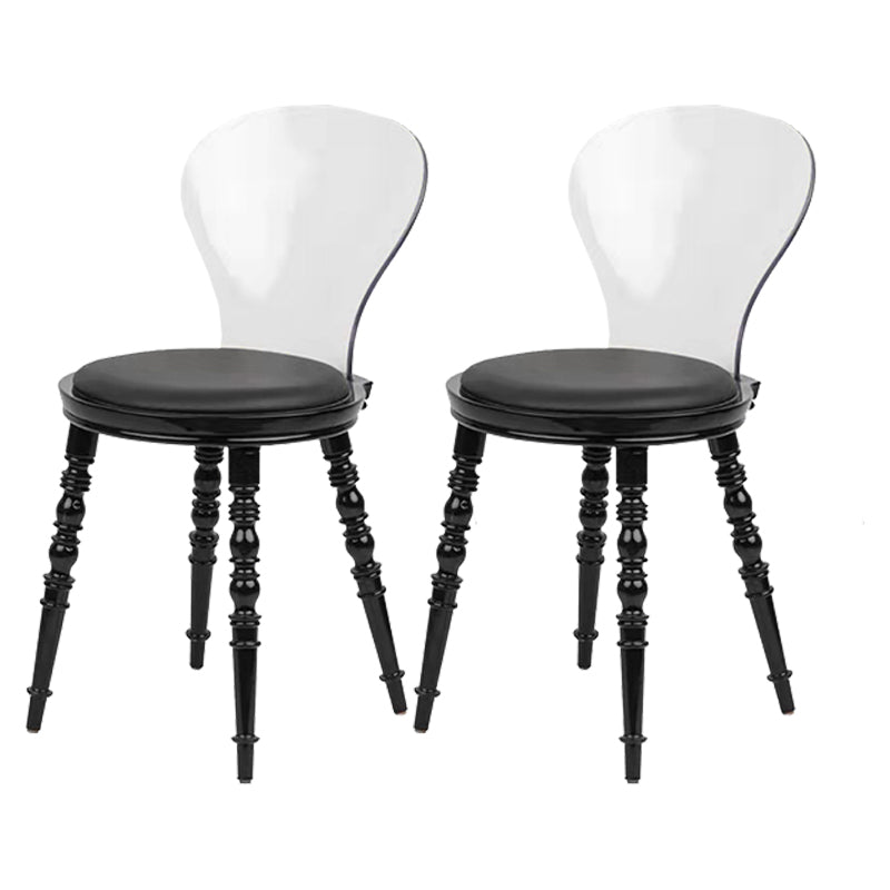 Modern Dining Room Plastic Parsons Armless Upholstered Dining Chair