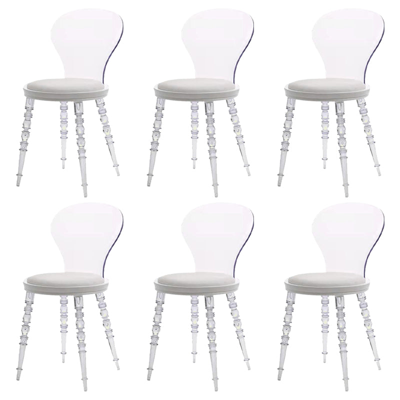 Modern Dining Room Plastic Parsons Armless Upholstered Dining Chair