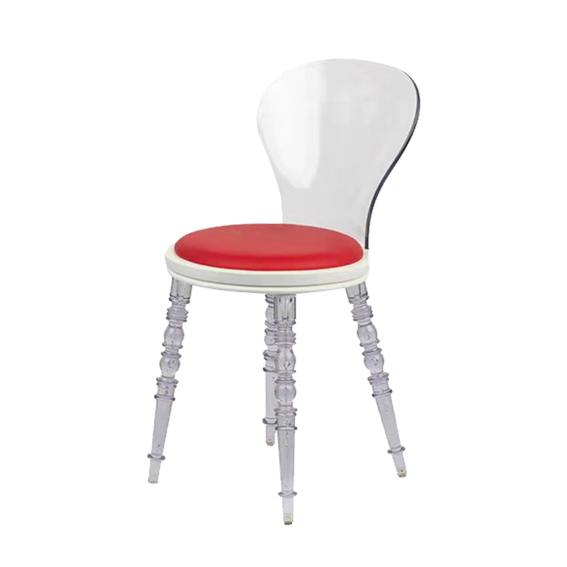 Modern Dining Room Plastic Parsons Armless Upholstered Dining Chair