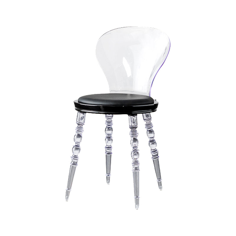 Modern Dining Room Plastic Parsons Armless Upholstered Dining Chair