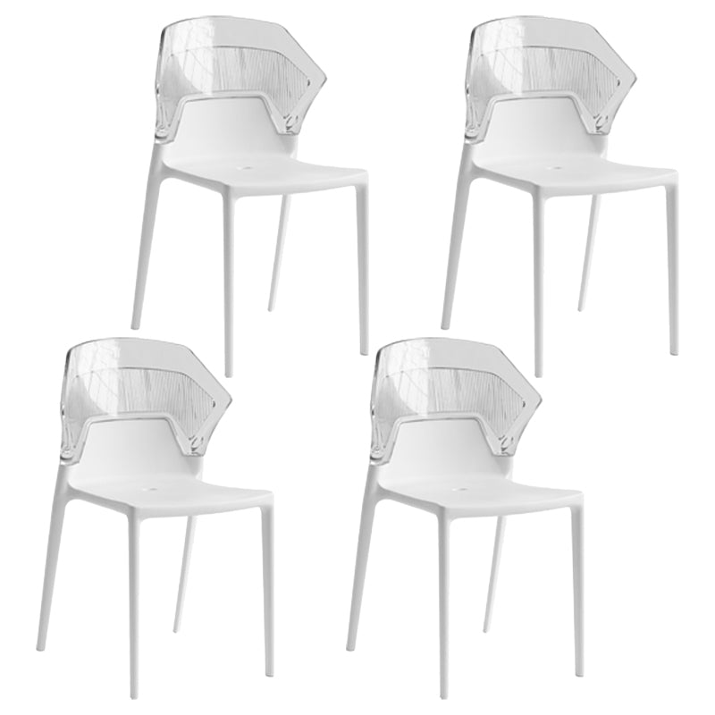 Modern Dining Room Wingback Armless Plastic Stacking Dining Chair