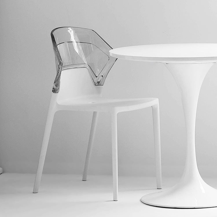Modern Dining Room Wingback Armless Plastic Stacking Dining Chair