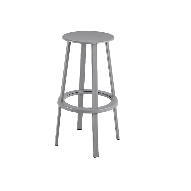 Contemporary Metal Base Backrest Counter High Stool with 4 Legs
