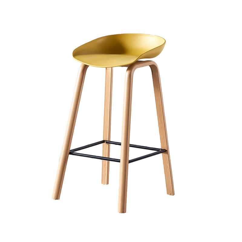 Contemporary Plastic Bucket Low Back Bar Stools with Metal Base