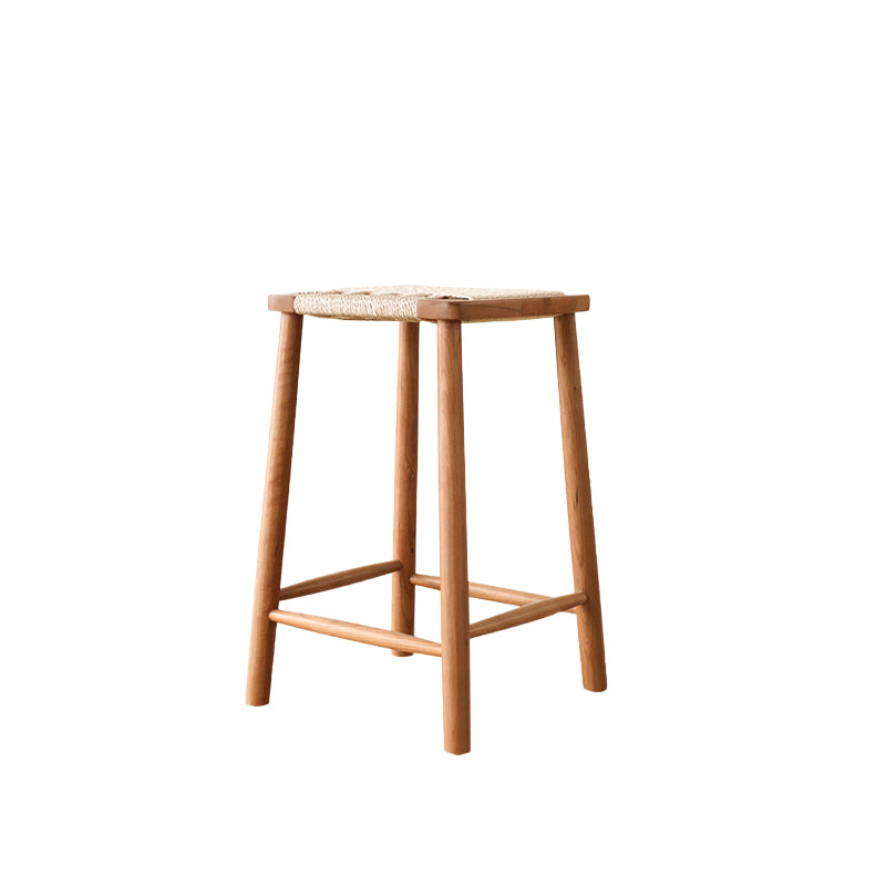 Contemporary Backless Bar Stools with Cherry Solid Wood Base