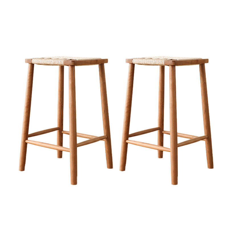 Contemporary Backless Bar Stools with Cherry Solid Wood Base