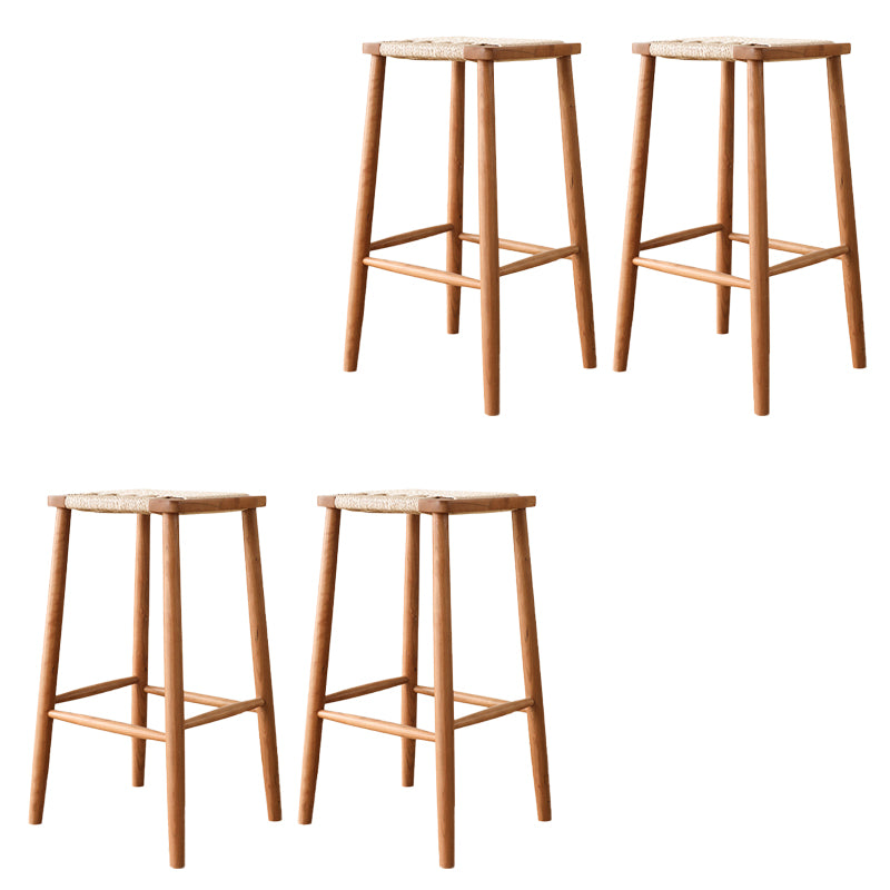 Contemporary Backless Bar Stools with Cherry Solid Wood Base