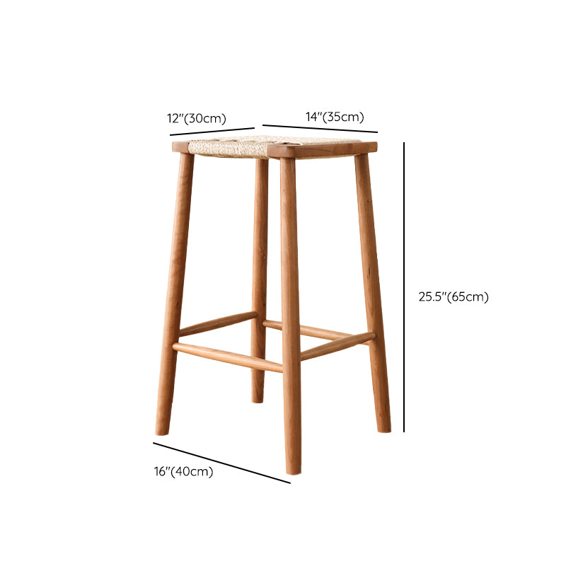 Contemporary Backless Bar Stools with Cherry Solid Wood Base