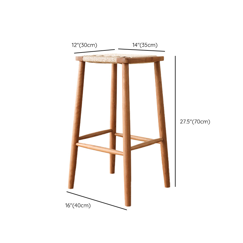 Contemporary Backless Bar Stools with Cherry Solid Wood Base