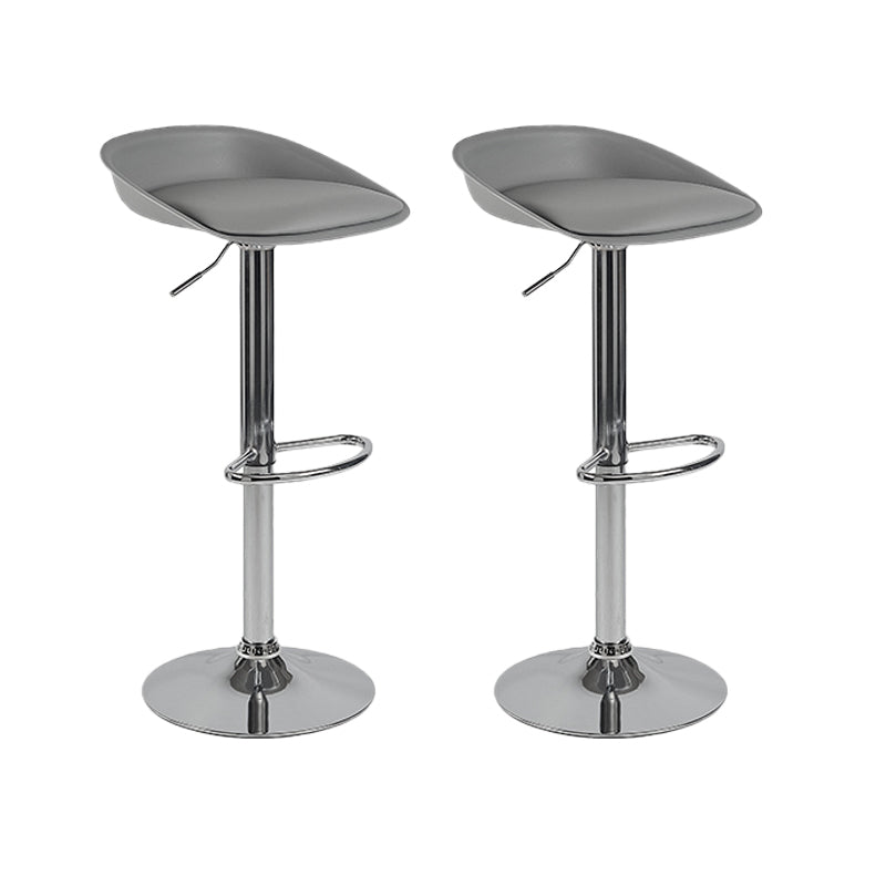 Modern Style Low Back Upholstered Adjustable Bar Stool with Metal Legs