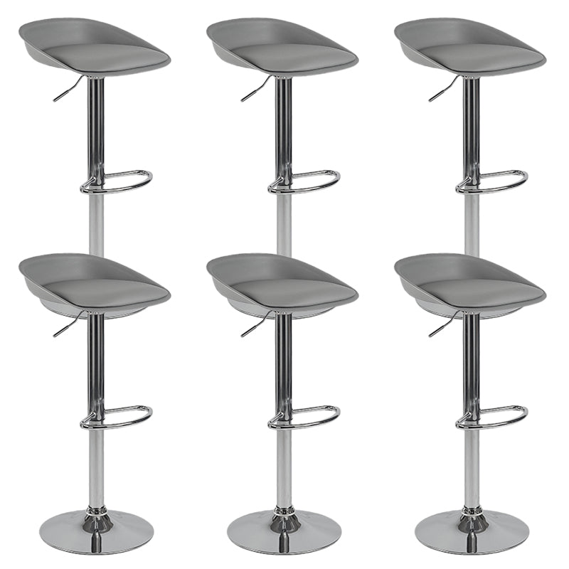 Modern Style Low Back Upholstered Adjustable Bar Stool with Metal Legs
