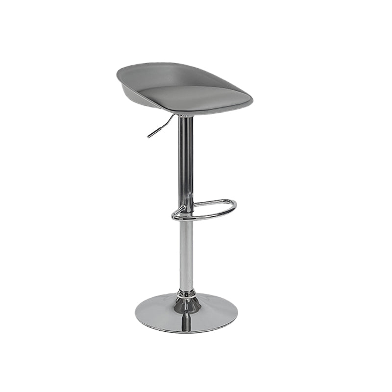 Modern Style Low Back Upholstered Adjustable Bar Stool with Metal Legs