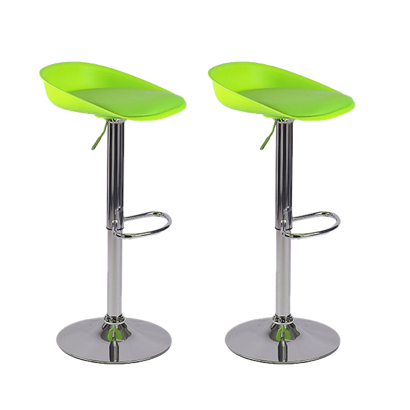 Modern Style Low Back Upholstered Adjustable Bar Stool with Metal Legs