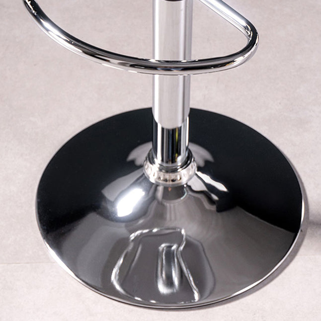 Modern Style Low Back Upholstered Adjustable Bar Stool with Metal Legs