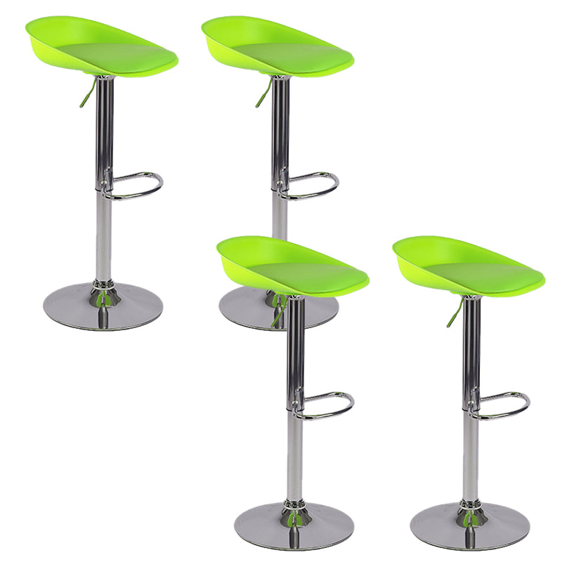 Modern Style Low Back Upholstered Adjustable Bar Stool with Metal Legs