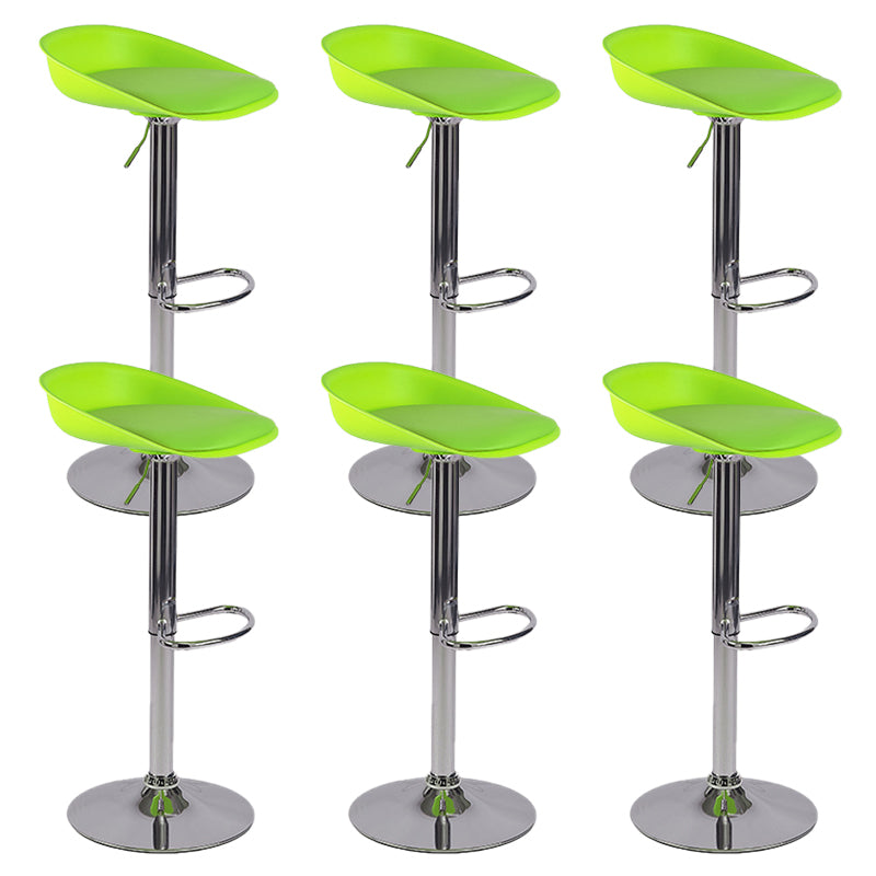 Modern Style Low Back Upholstered Adjustable Bar Stool with Metal Legs