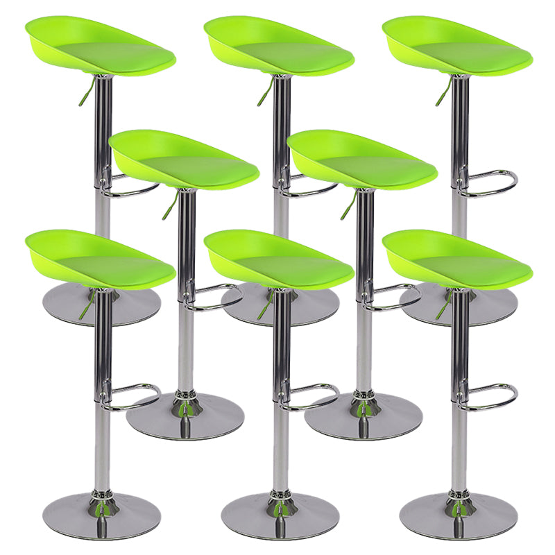 Modern Style Low Back Upholstered Adjustable Bar Stool with Metal Legs