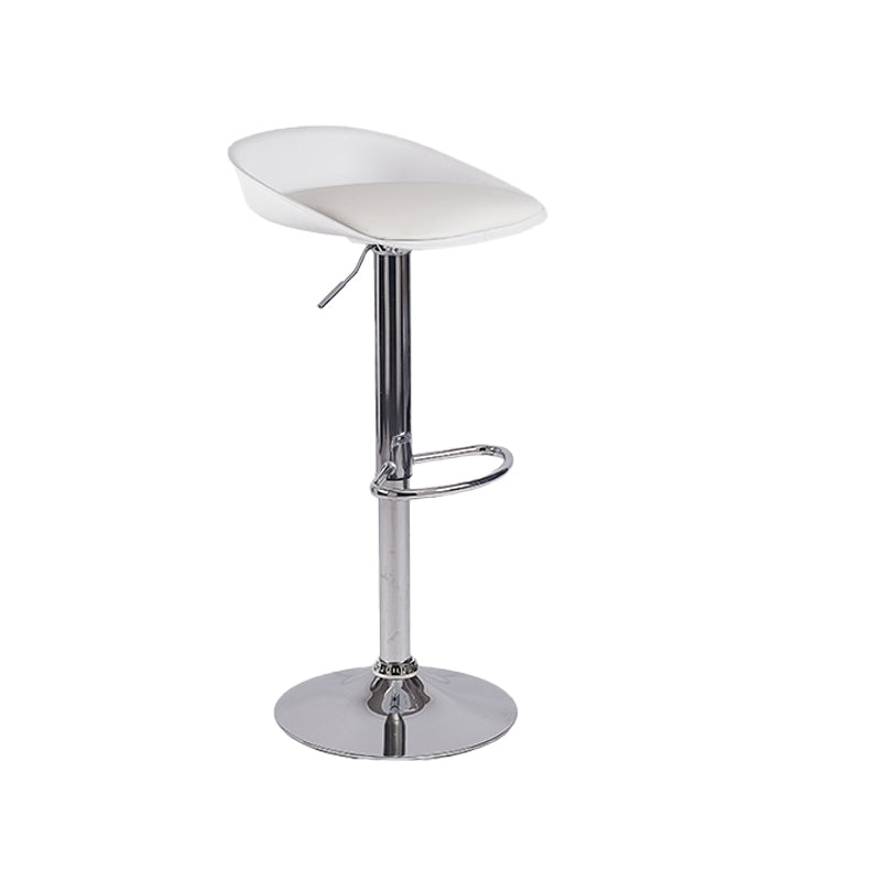 Modern Style Low Back Upholstered Adjustable Bar Stool with Metal Legs