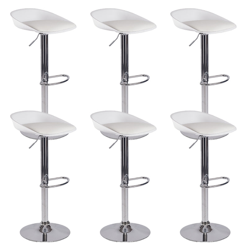 Modern Style Low Back Upholstered Adjustable Bar Stool with Metal Legs
