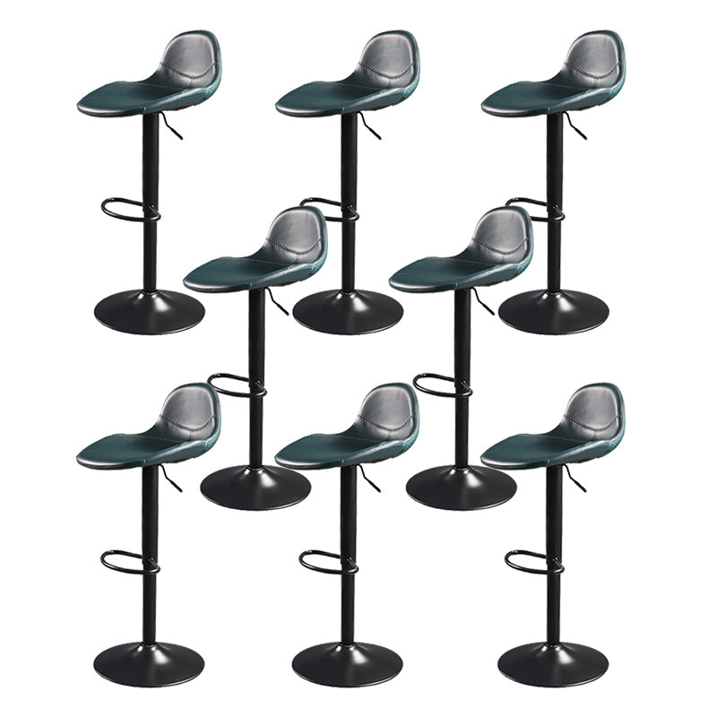 Indoor Industrial Metal Legs Faux Leather Upholstered Bar Stools
