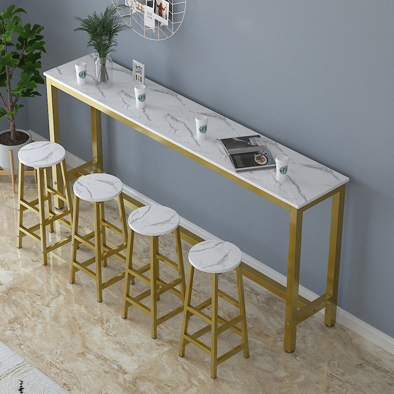 1/4/5 Pcs Manufactured Wood Bar Set with Metal Stools for Small Places