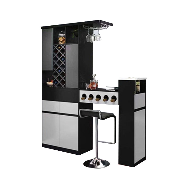 Contemporary Style 1/2 Pieces Wood Rectangular Bar Table Set for Dining Room