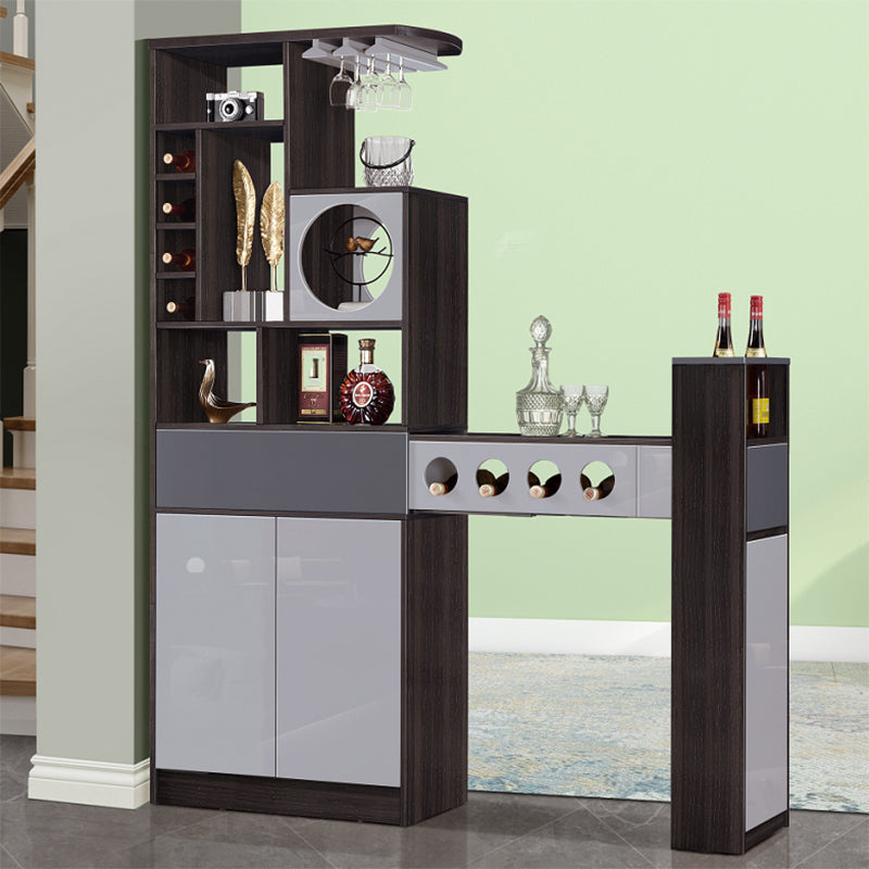 Contemporary Style 1/2 Pieces Wood Rectangular Bar Table Set for Dining Room