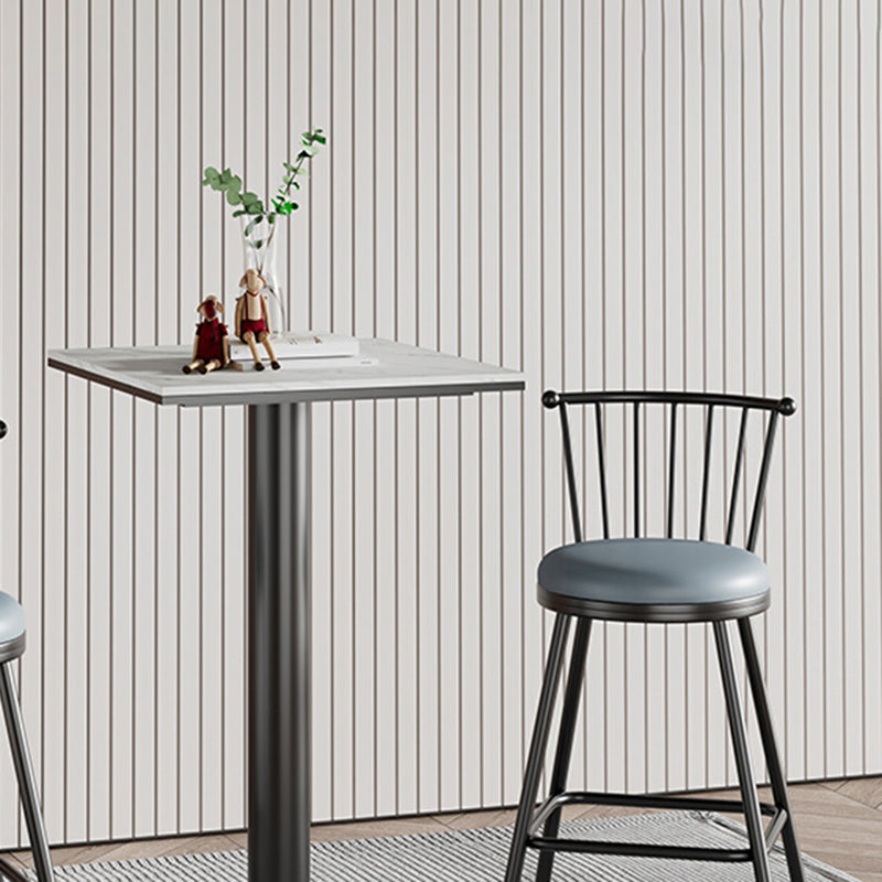 Modern 1/2/3/5 Pcs Bar Set with Square Pub Table and Metal Stools for Home