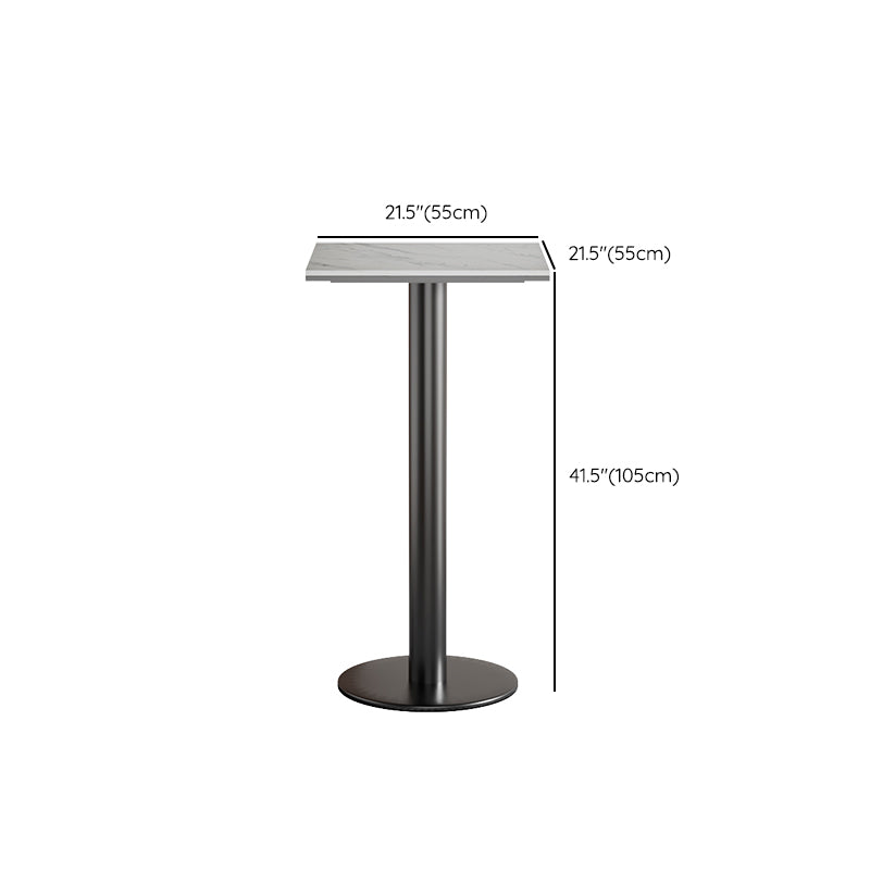 Modern 1/2/3/5 Pcs Bar Set with Square Pub Table and Metal Stools for Home