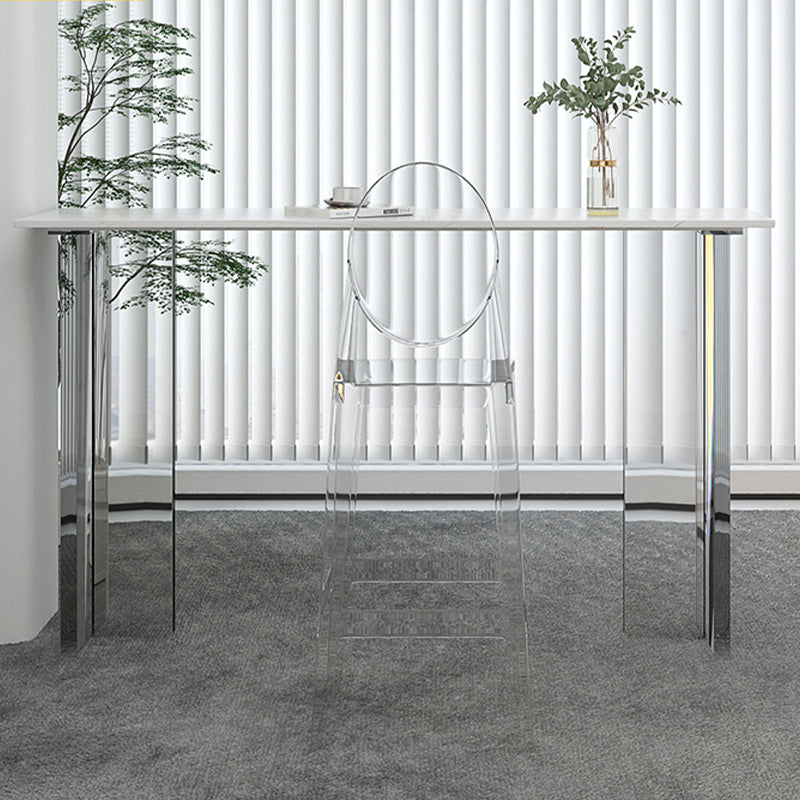 Modern Sintered Stone Top Rectangle Bar Dining Table with Acrylic Base