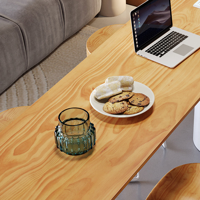 Contemporary Solid Wood Oval Bar Dining Table for Living Room