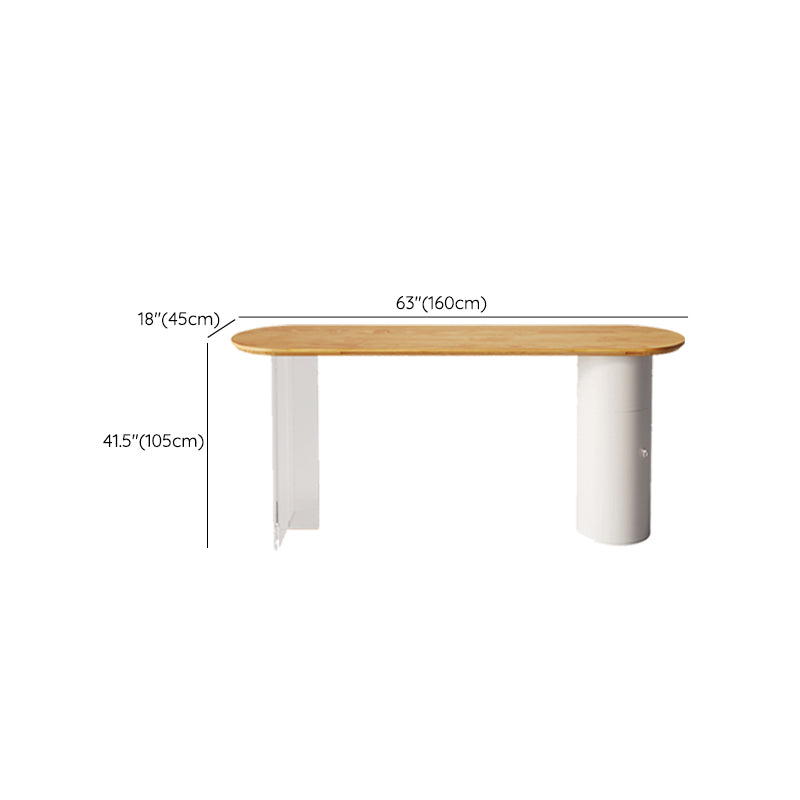 Contemporary Solid Wood Oval Bar Dining Table for Living Room