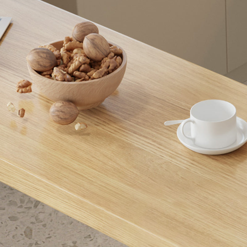 Contemporary Solid Wood Top Rectangle Bar Dining Table with Storage