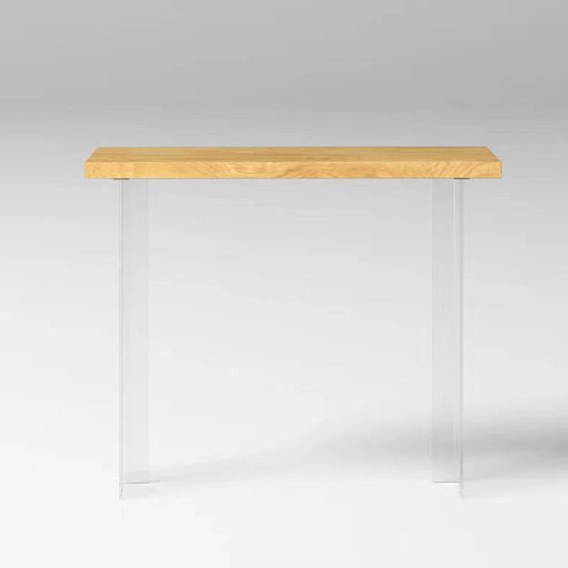 Modern Acrylic Base Solid Wood Bar Table for Kitchen Dining Room