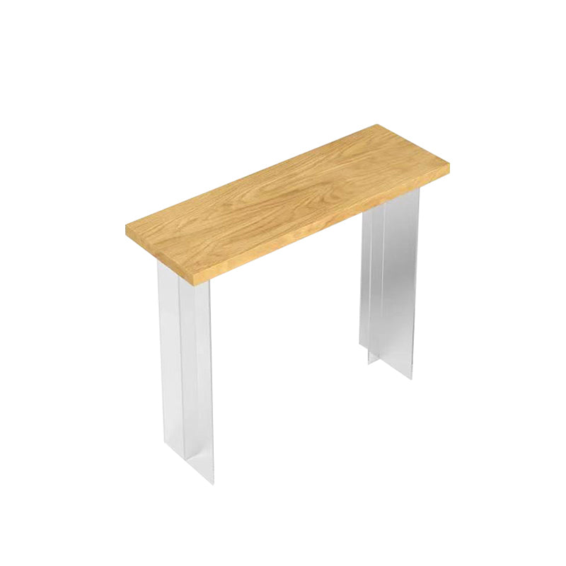Acrylic Base Pine Solid Wood Bar Table for Kitchen Dining Room