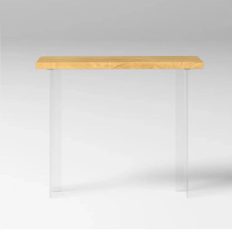 Acrylic Base Pine Solid Wood Bar Table for Kitchen Dining Room