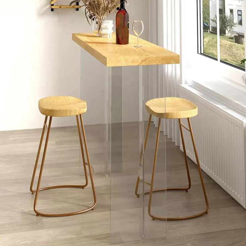 Acrylic Base Pine Solid Wood Bar Table for Kitchen Dining Room