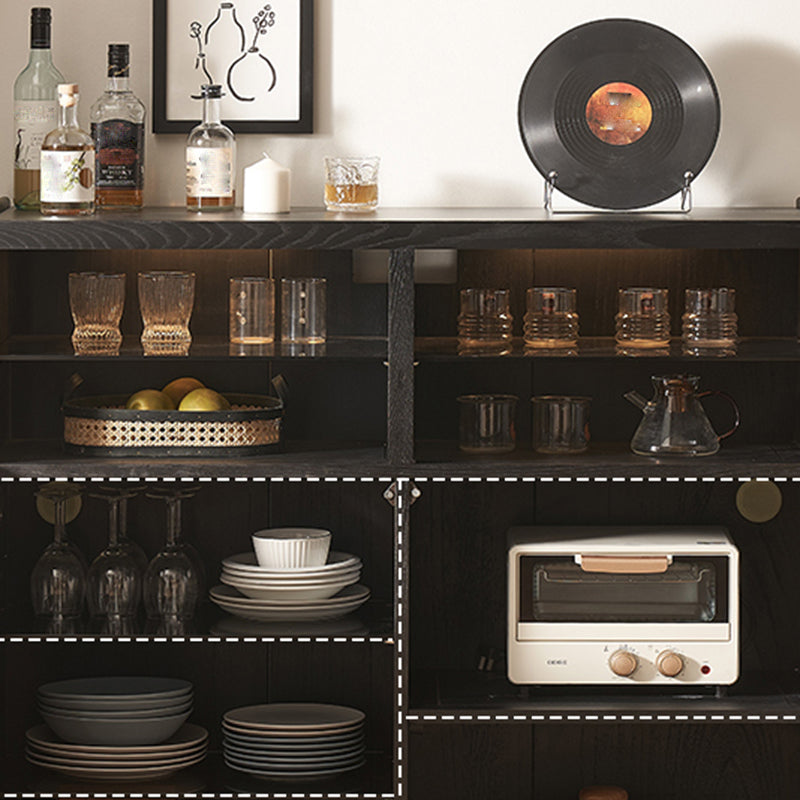 Stone Top Sideboard Modern Style Solid Wood with Adjustable Shelving