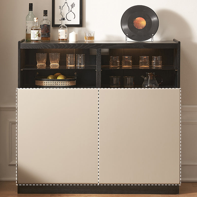 Stone Top Sideboard Modern Style Solid Wood with Adjustable Shelving