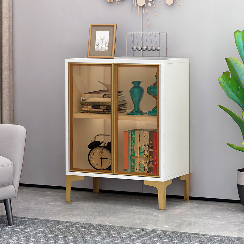 2 Glass Door Wooden Curio Cabinet without Lighting for Living Room