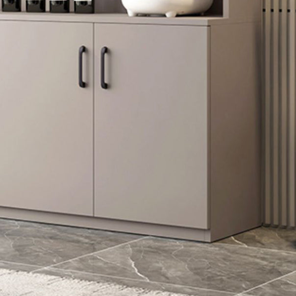 Manufactured Wood Modern Bottle Holder Floor Glass Door with Storage Shelves