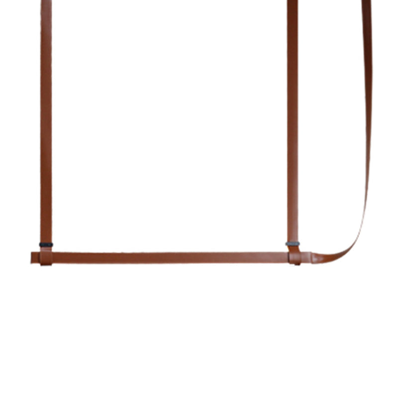 Contemporary Leather LED Hanging Pendant Lights in Brown for Dining Room