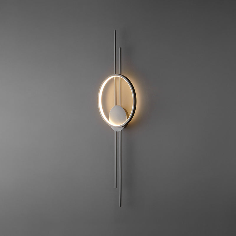 Single Contemporary Golden/Black Wall Mounted Sconce LED Linear Wall Light for Hallways
